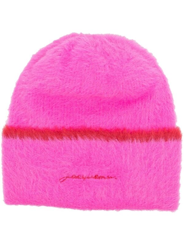 Jacquemus textured logo-embroidered beanie