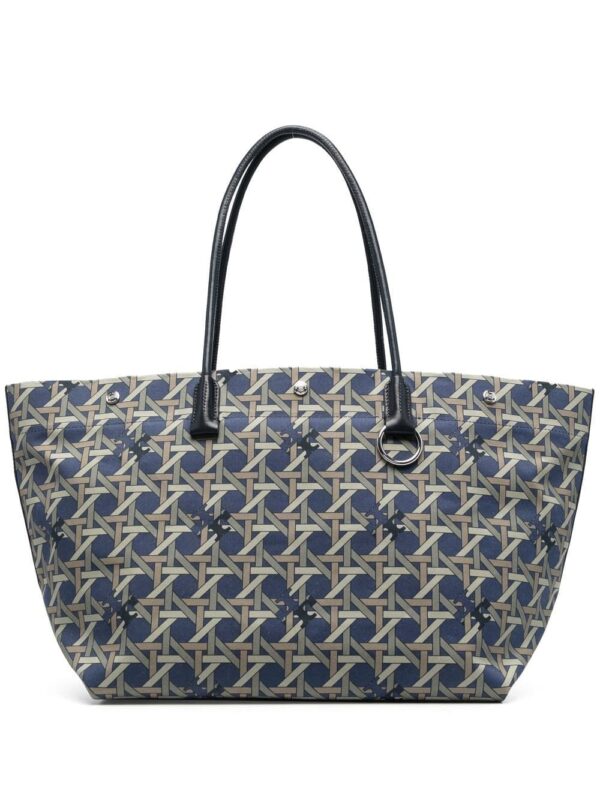 Tory Burch logo geometric shopper tote