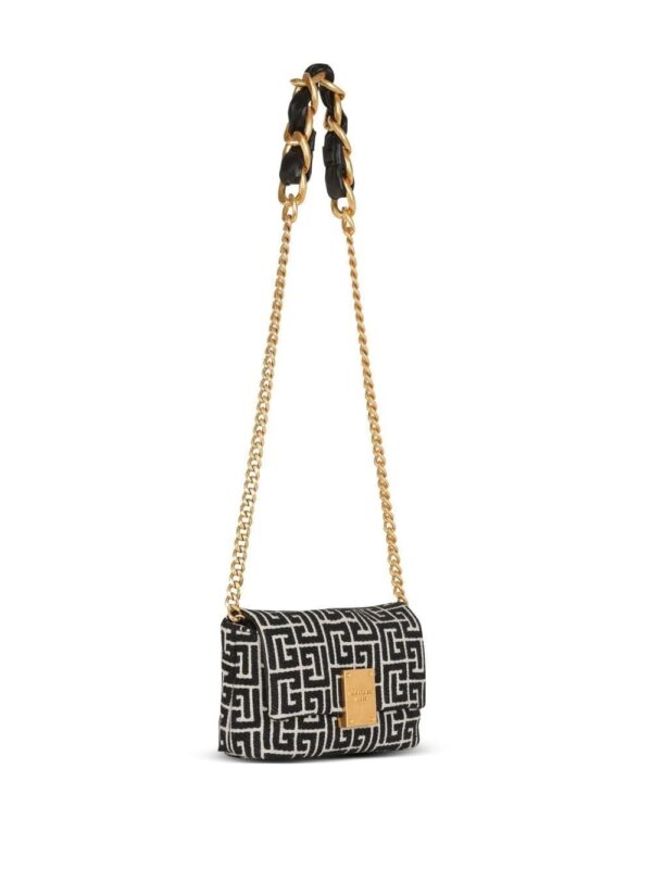 Balmain 1945 Soft jacquard monogram shoulder bag - Image 4