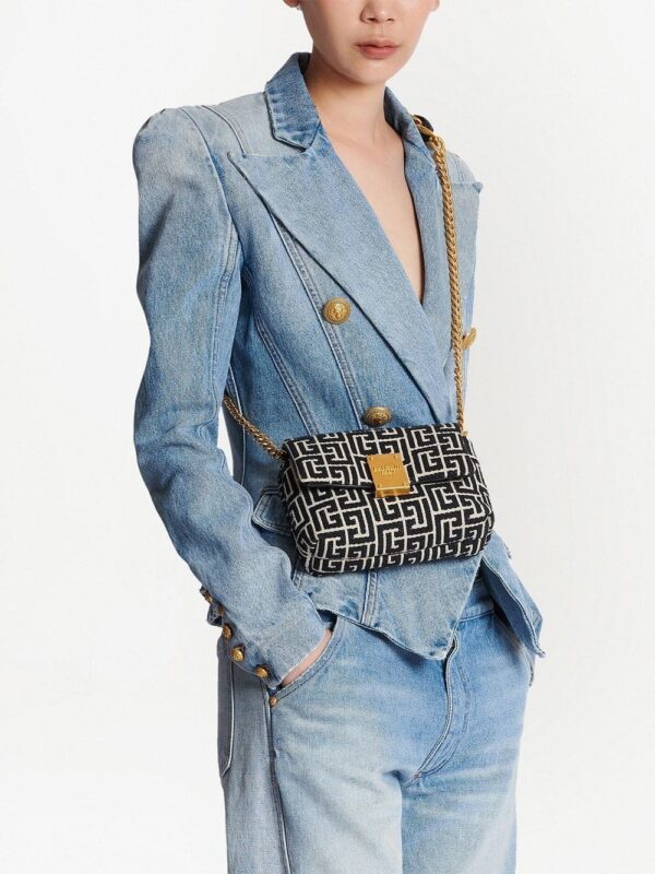 Balmain 1945 Soft jacquard monogram shoulder bag - Image 2