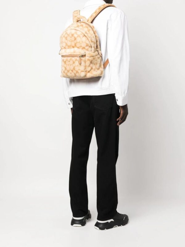 Coach monogram-pattern shearling backpack - Image 2