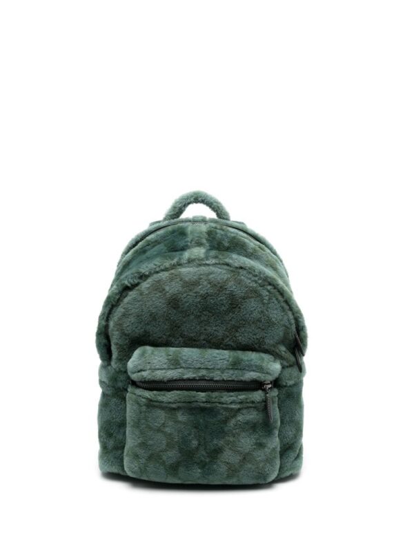 Coach monogram-pattern shearling backpack