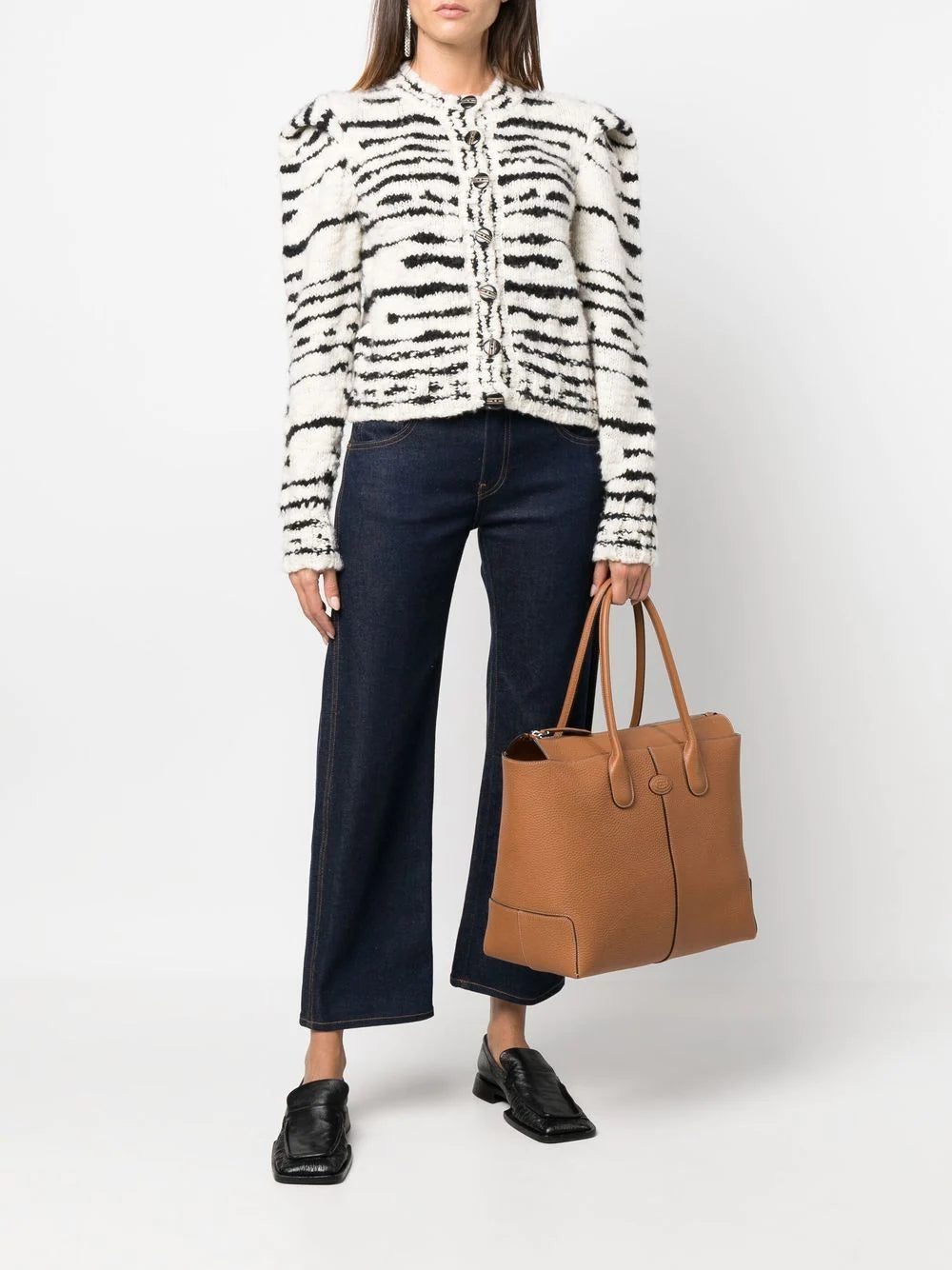 Tod's logo-patch leather tote bag - Image 2