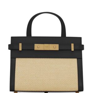 Saint Laurent  nano Manhattan raffia tote bag