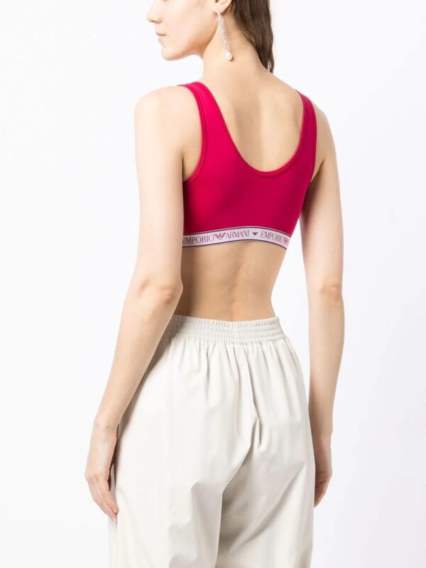 Emporio Armani  logo-print cropped tank top - Image 4