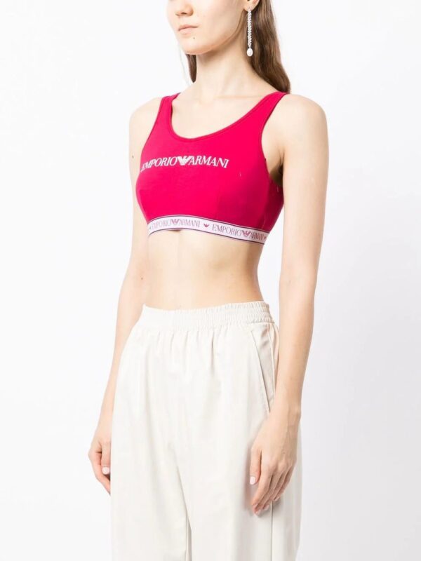 Emporio Armani  logo-print cropped tank top - Image 3