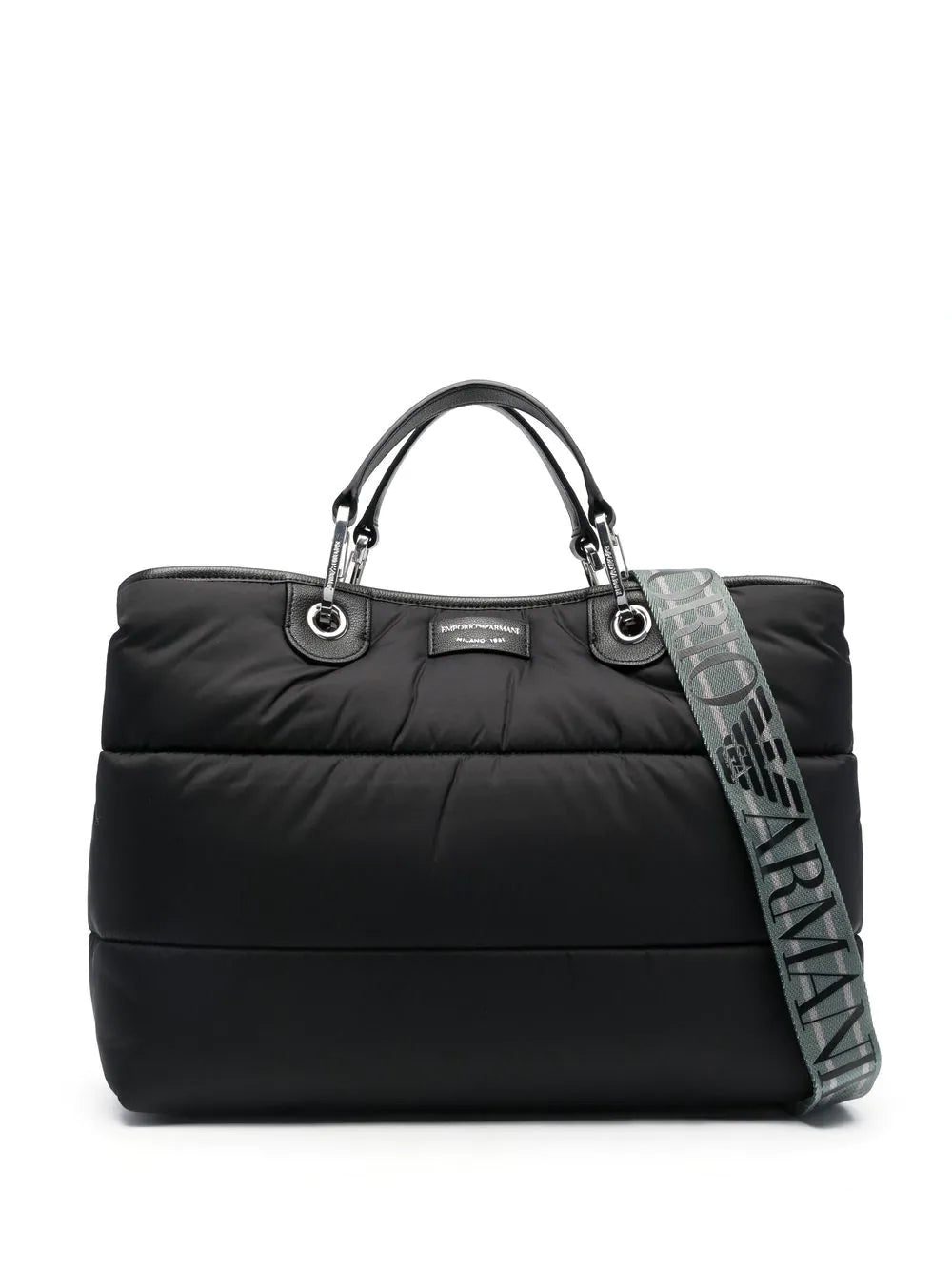 Emporio Armani padded logo-patch tote bag
