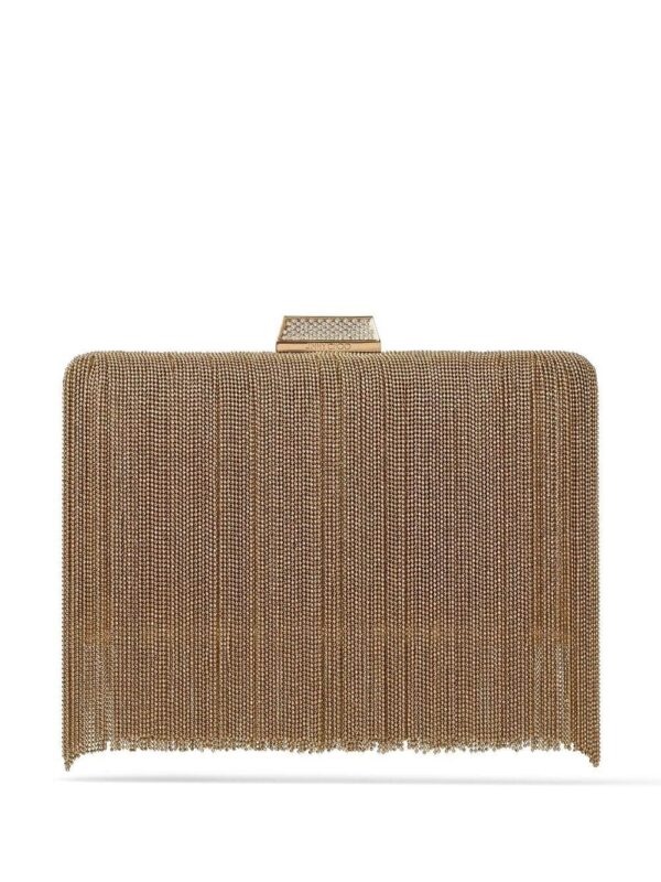 Jimmy Choo Clemmie chain fringe clutch bag