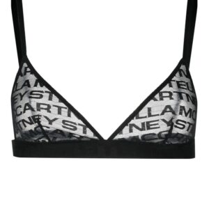 Stella McCartney  logo-embroidered lace bra