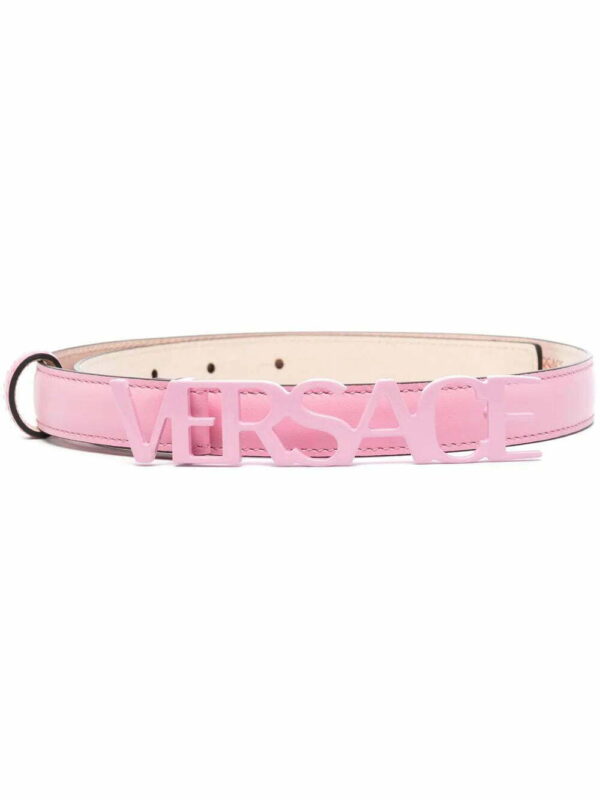 Versace  leather logo lettering belt