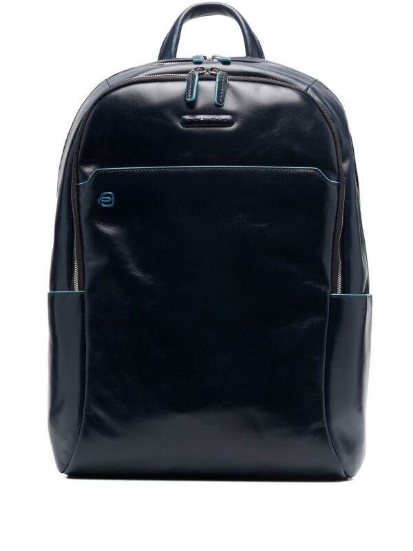 PIQUADRO leather logo-patch backpack
