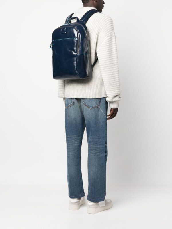 PIQUADRO leather logo-patch backpack - Image 2