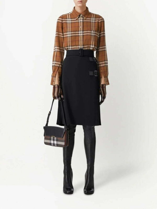 Burberry  Exaggerated Check-print flannel shirt - Image 2