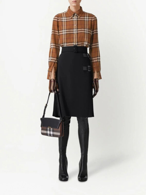 Burberry  Exaggerated Check-print flannel shirt - Image 2