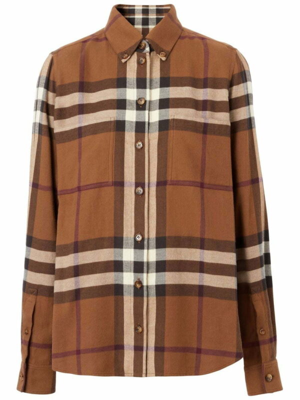 Burberry  Exaggerated Check-print flannel shirt