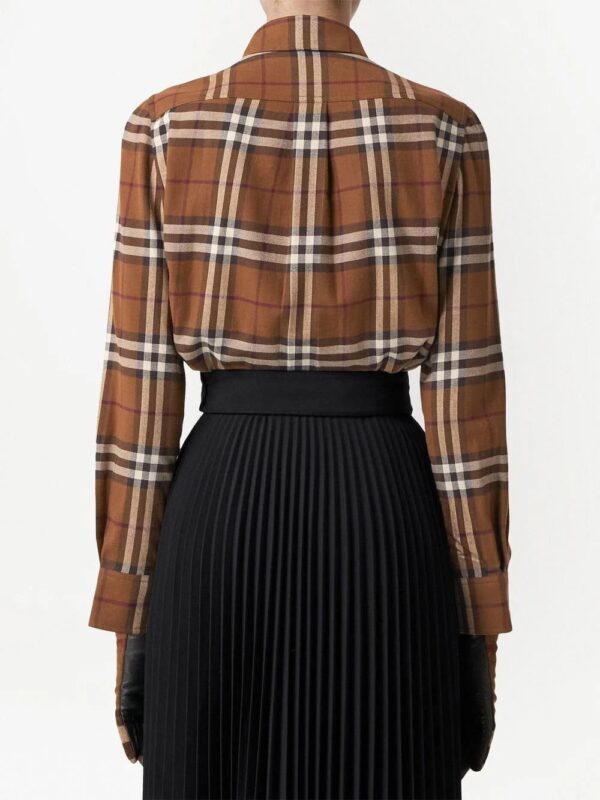 Burberry  Exaggerated Check-print flannel shirt - Image 4
