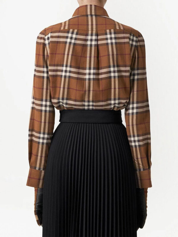 Burberry  Exaggerated Check-print flannel shirt - Image 4