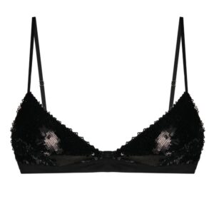 KHAITE  sequin silk triangle bra