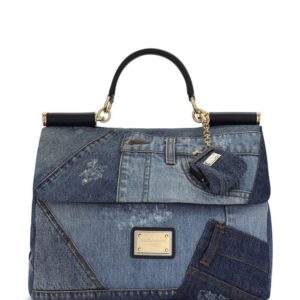 Dolce & Gabbana Sicily Soft patchwork-denim top-handle bag