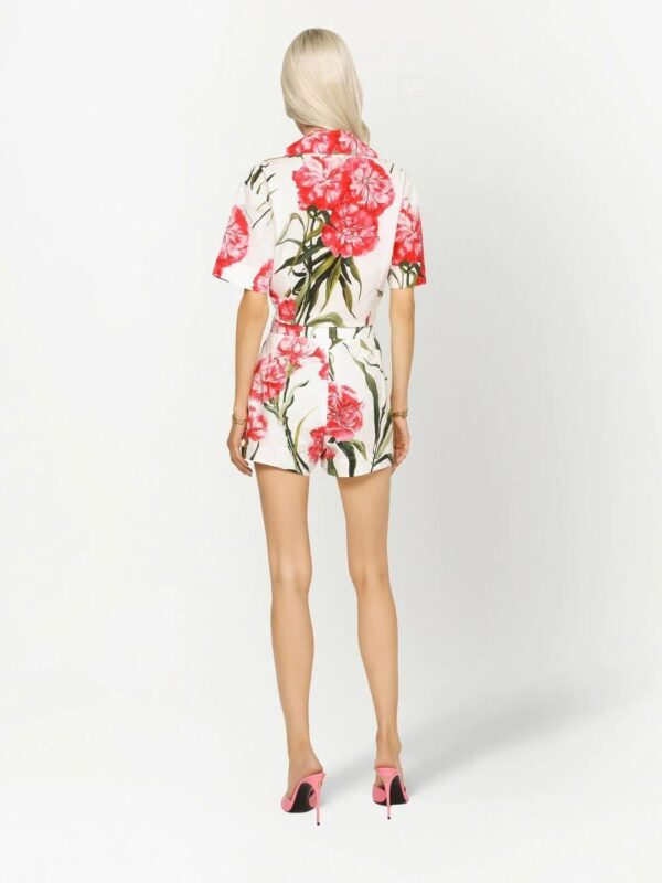Dolce & Gabbana  floral-print cropped shirt - Image 4