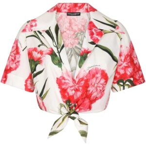 Dolce & Gabbana  floral-print cropped shirt
