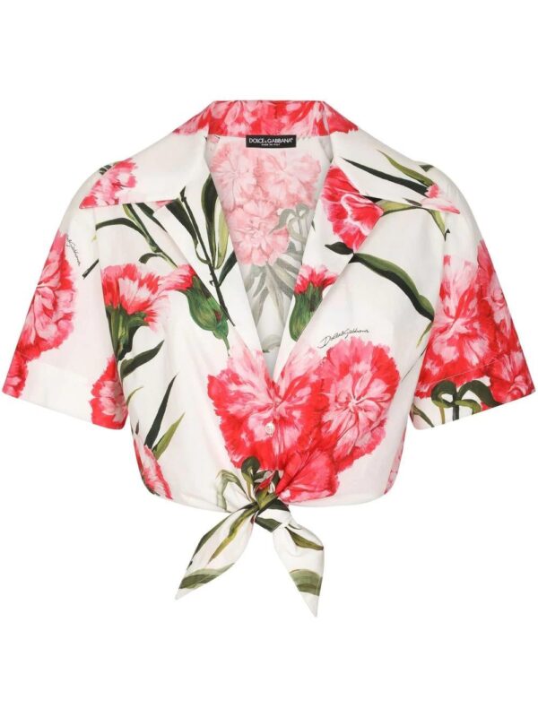Dolce & Gabbana  floral-print cropped shirt