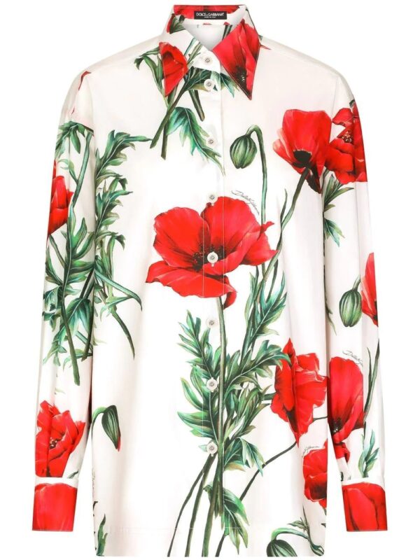 Dolce & Gabbana  poppy-print shirt