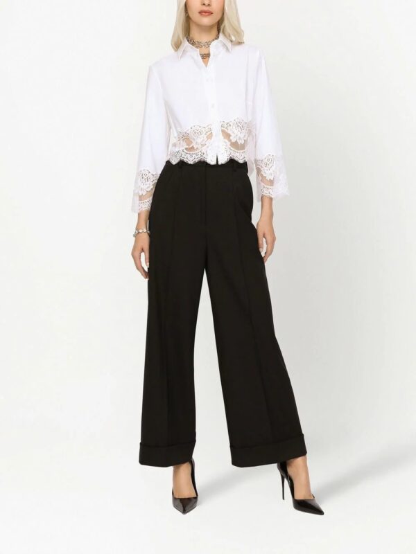 Dolce & Gabbana  lace-trim poplin shirt - Image 3