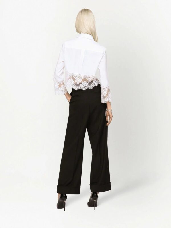Dolce & Gabbana  lace-trim poplin shirt - Image 4