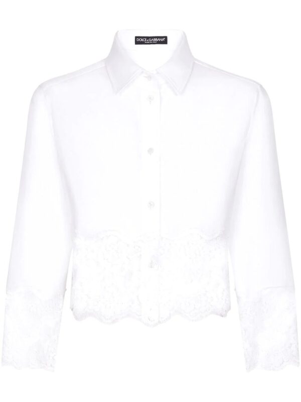 Dolce & Gabbana  lace-trim poplin shirt