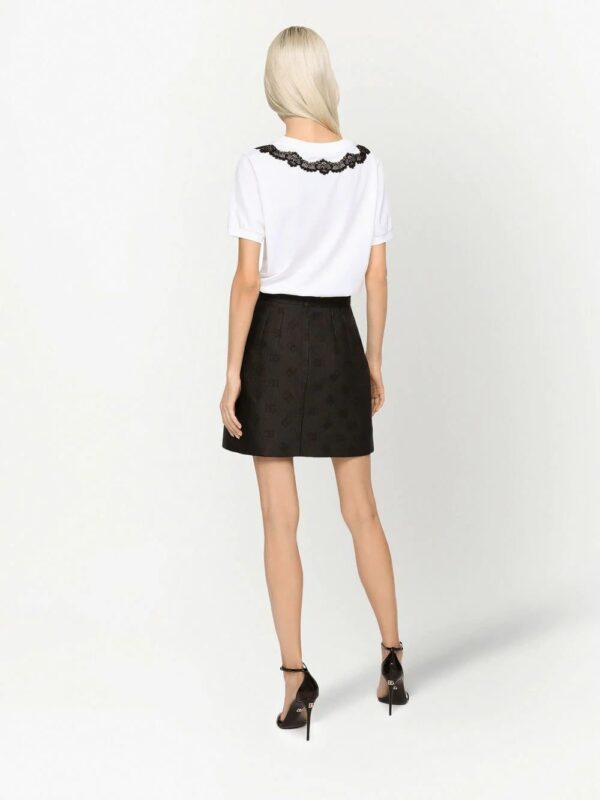 Dolce & Gabbana  lace-detail short-sleeve T-shirt - Image 4