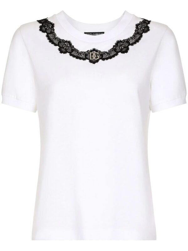 Dolce & Gabbana  lace-detail short-sleeve T-shirt