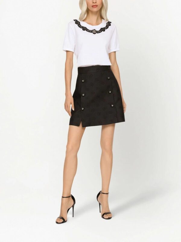 Dolce & Gabbana  lace-detail short-sleeve T-shirt - Image 3
