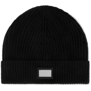 Dolce & Gabbana logo-tag cashmere-wool beanie
