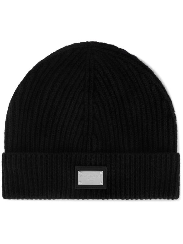 Dolce & Gabbana logo-tag cashmere-wool beanie