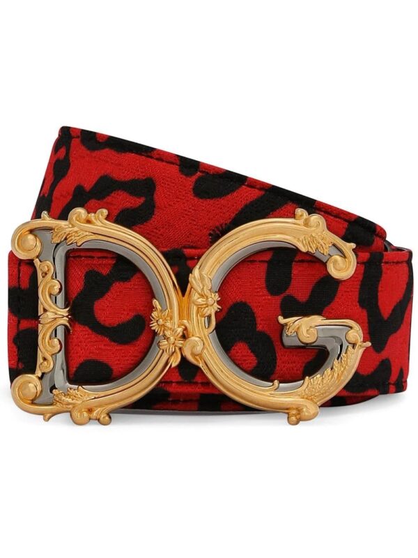 Dolce & Gabbana  logo-detail leopard-print belt