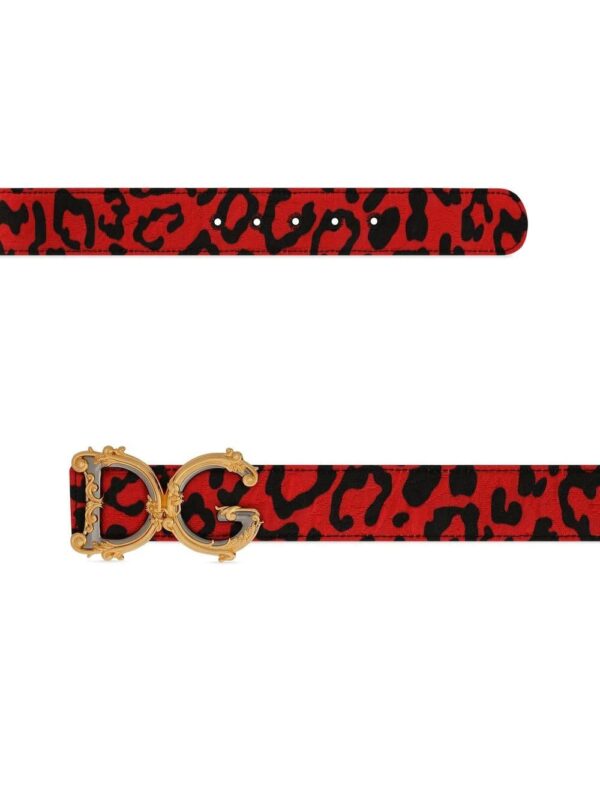 Dolce & Gabbana  logo-detail leopard-print belt - Image 4