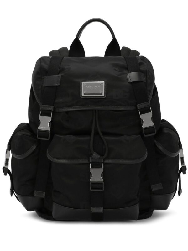 Dolce & Gabbana logo-plaque foldover-top backpack