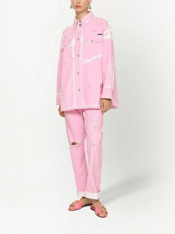 Dolce & Gabbana  painterly-print long-sleeved shirt - Image 3