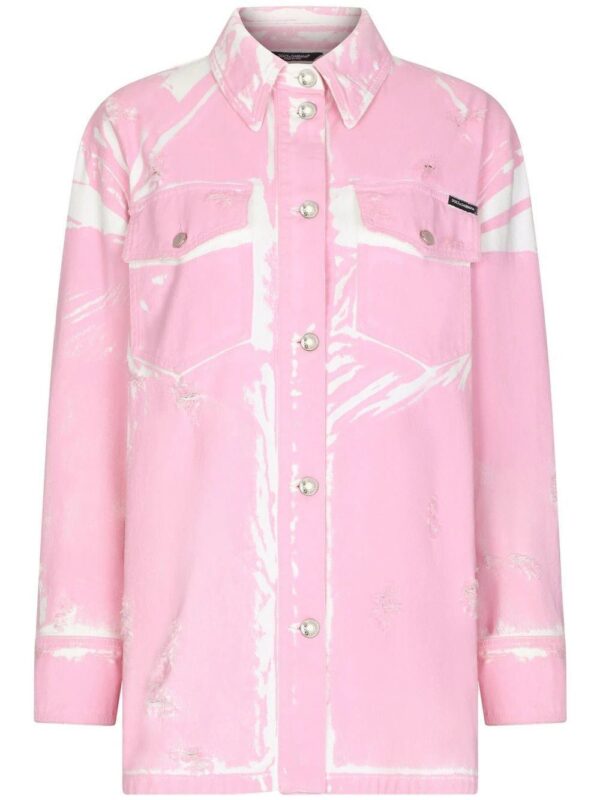 Dolce & Gabbana  painterly-print long-sleeved shirt