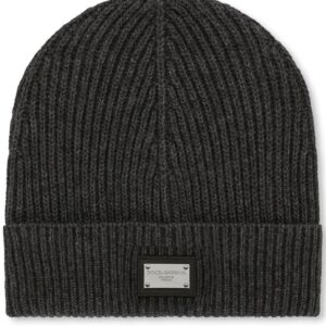 Dolce & Gabbana logo-tag cashmere-wool beanie