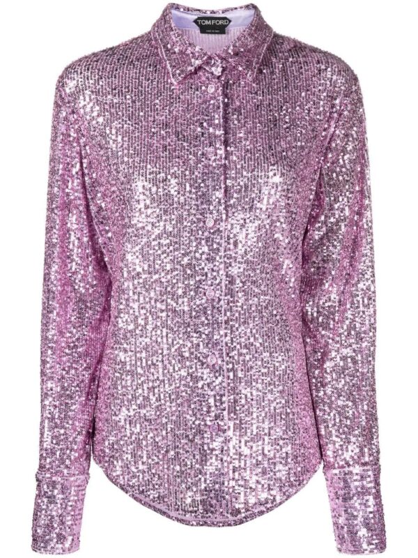 TOM FORD  sequin-embellished long-sleeve shirt