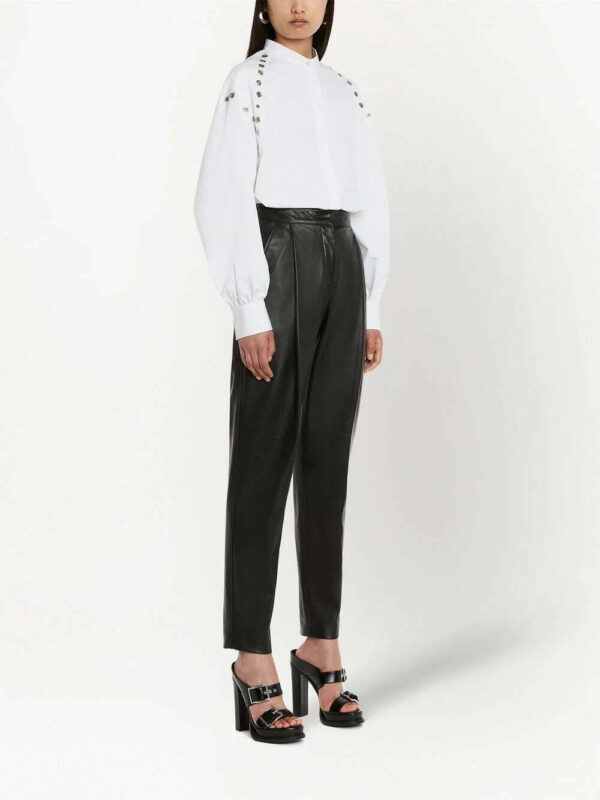 Alexander McQueen  organic-cotton eyelet-detail shirt - Image 3