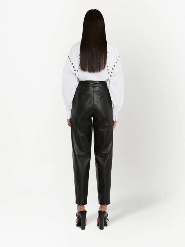Alexander McQueen  organic-cotton eyelet-detail shirt - Image 4