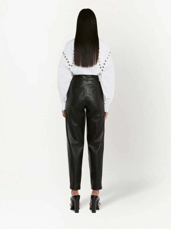 Alexander McQueen  organic-cotton eyelet-detail shirt - Image 4