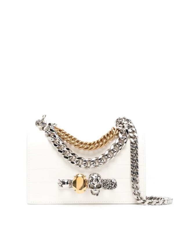 Alexander McQueen leather chain-link crossbody-bag