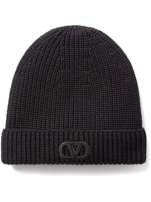 Valentino Garavani VLogo Signature ribbed wool beanie