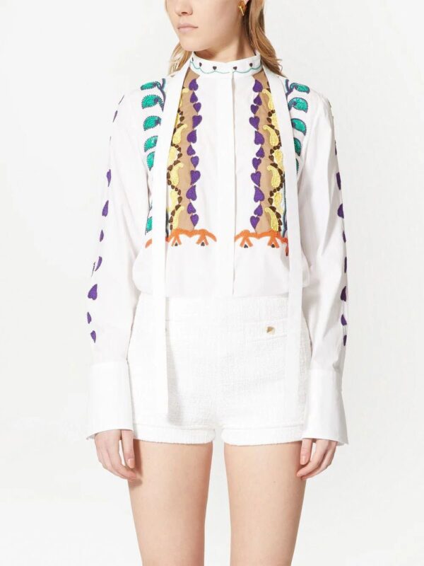 Valentino Garavani  bead-embellished cotton poplin shirt - Image 3