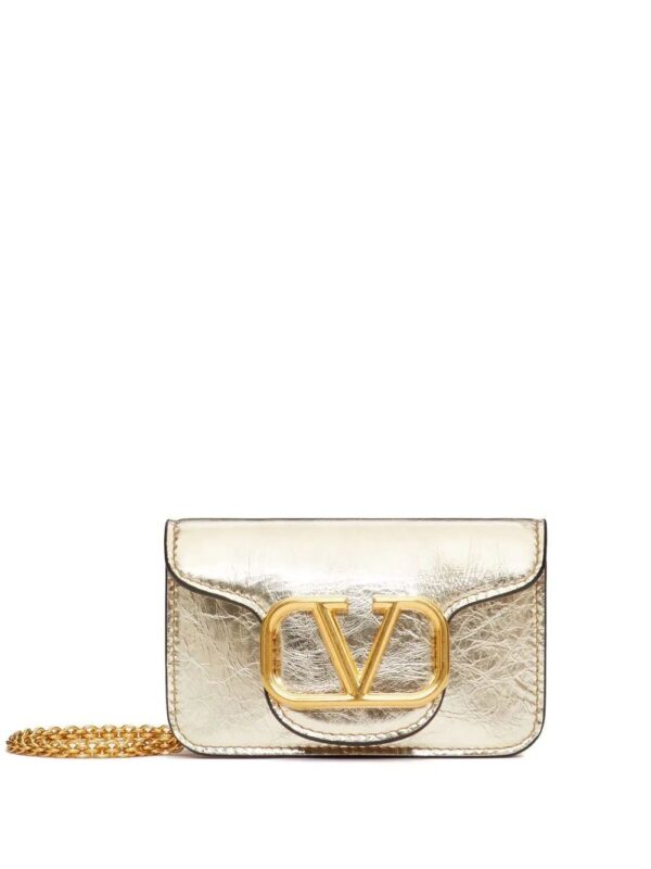 Valentino Garavani  micro Locò metallic shoulder bag