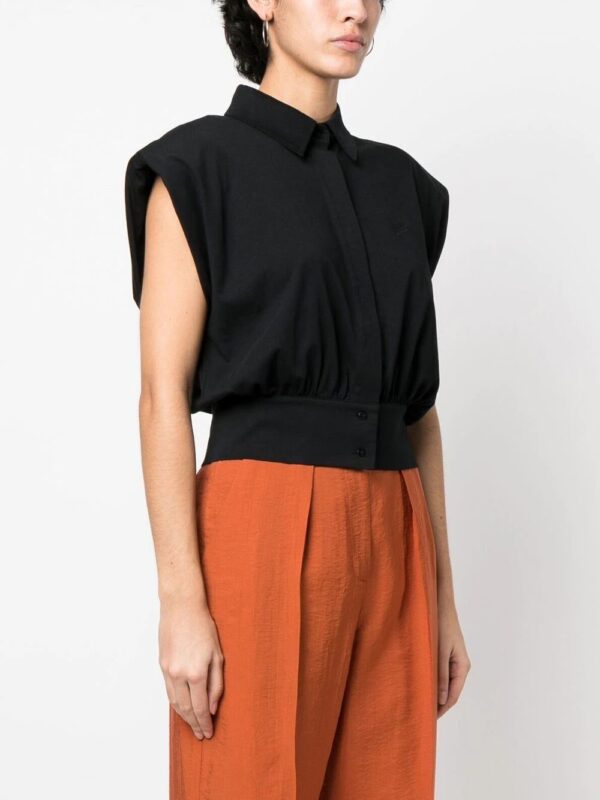 Karl Lagerfeld  padded shoulder cropped shirt - Image 3
